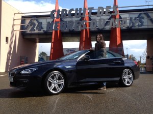 Jessica and BMW 640d Convertable at Le Mans